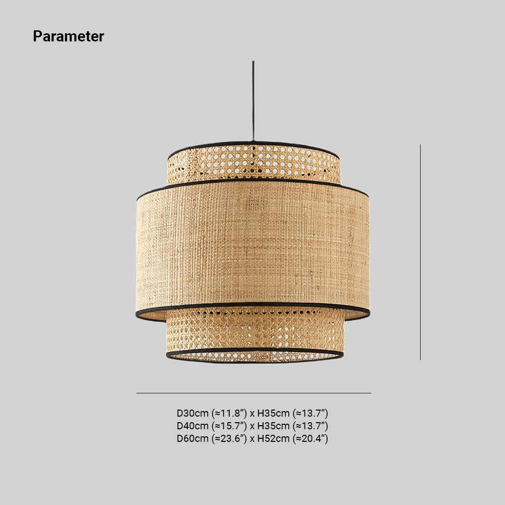 Ritta Pendant Light Tri-Layer, Rattan, Dia 30/40/60cm