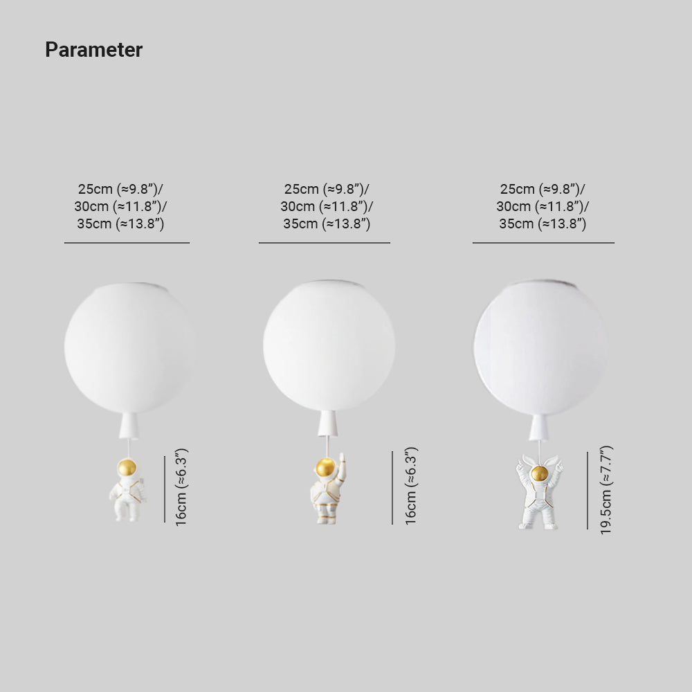 Fateh Astronaut Balloon Flush Mount Ceiling Light 8 Colour, Dia 25/30/35cm