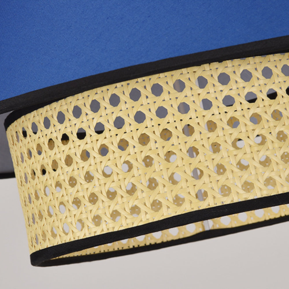 Ritta Rattan Pendant Light, Orange & Dark Blue, Dia 35/45cm