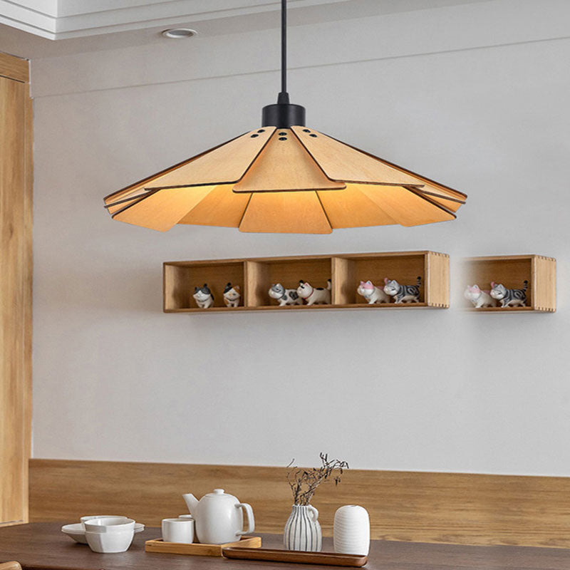 Retro Wood LED Pendant Light for Dining Room
